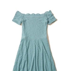 Hollister Blue Off The Shoulder Dress